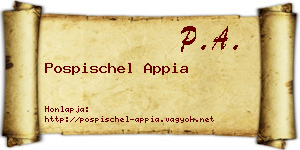 Pospischel Appia névjegykártya